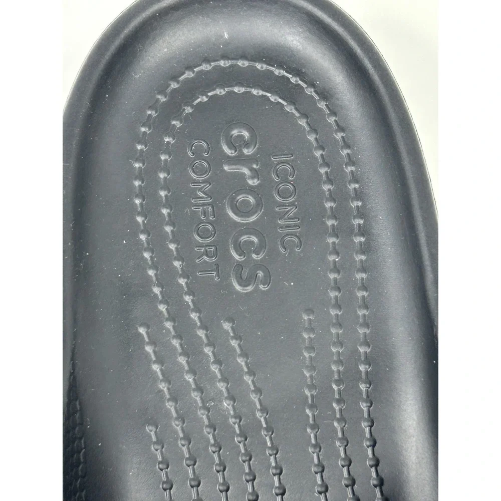 Crocs Women's Sandals Size 10 Black Platform Slides‎ Beach Shoes 208180-001 NEW